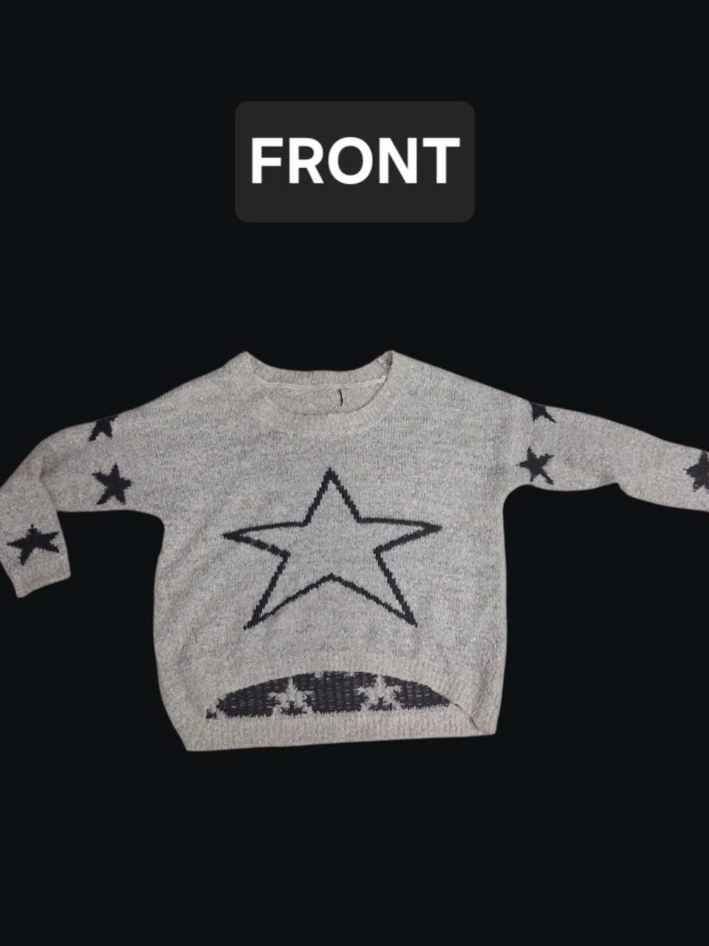 Gray Star Knit Sweater for Women